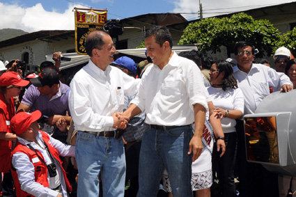 El ministro de Energía y Minas, Jorge Merino y el presidente Ollanta Humala.