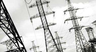 Electric power line. Black and white concept.