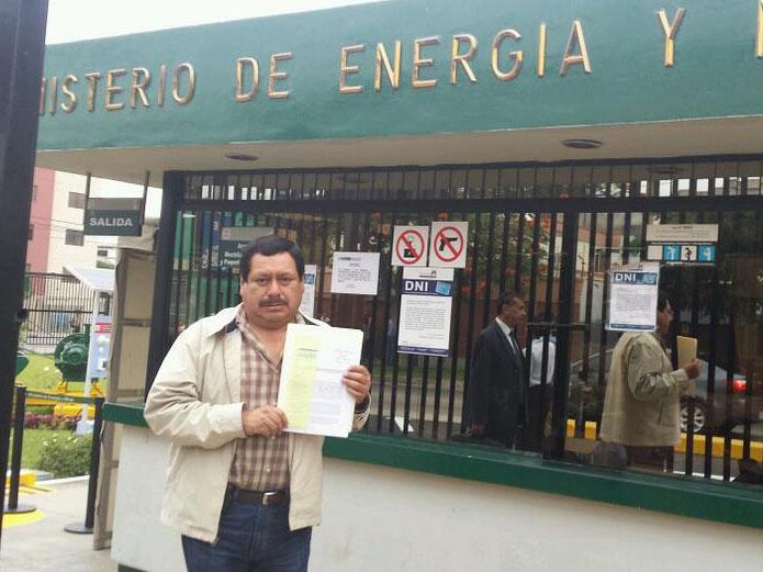 El documento en el que también se sustenta el déficit de agua en la región sureña fue presentado al Ministerio de Energía y Minas por el excongresista, Ronnie Jurado.