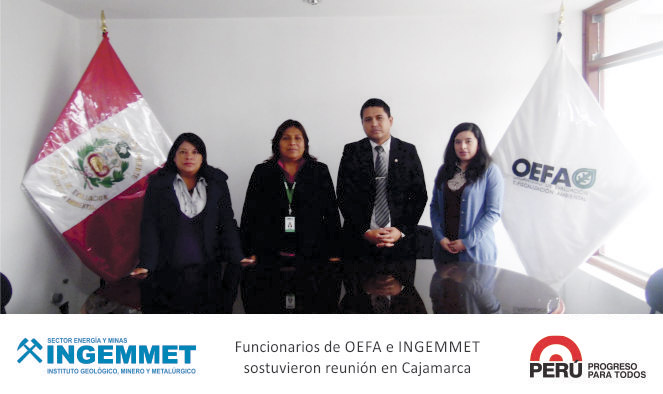 Cajamarca OEFA e INGEMMET acuerdan realizar talleres conjuntos dirigidos a la población