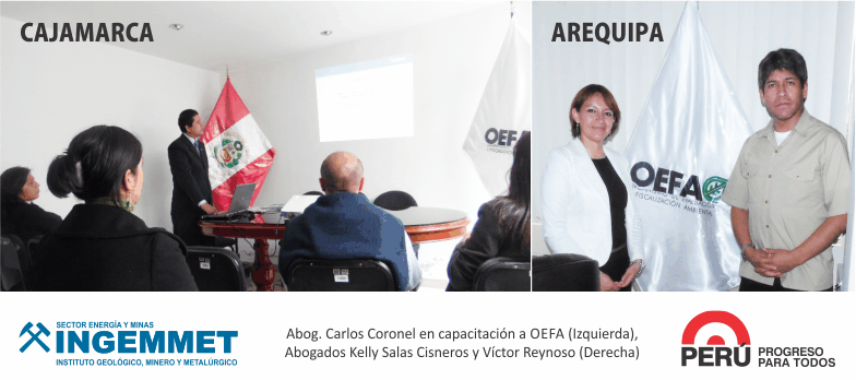 INGEMMET y OEFA realizan actividades de coordinación y capacitación en Arequipa y Cajamarca