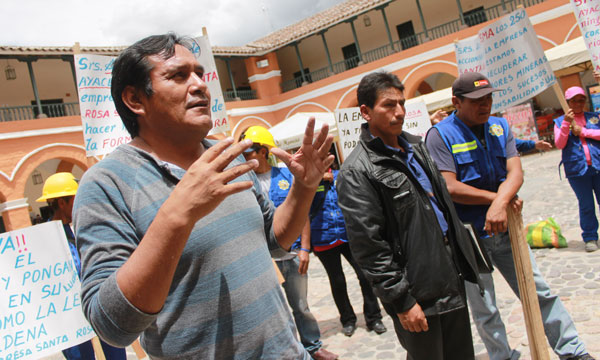 Temor por conflicto. El próximo lunes 23 de marzo los mineros de Unión Santa Rosa reclamarán los terrenos a la empresa SOTRAMI.(Foto: Jornada)