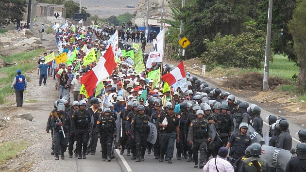 Movilizaciones contra Tía María continúan en el valle de Tambo. (USI)