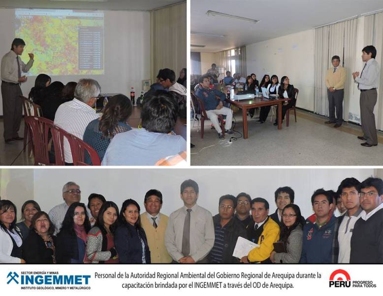 INGEMMET capacita al personal de la autoridad regional ambiental del Gobierno Regional de Arequipa
