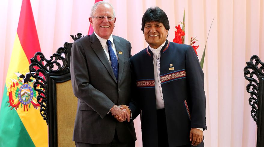 Reunión bilateral de los presidentes Pedro pablo Kuczynski y Evo Morales en Sucre
