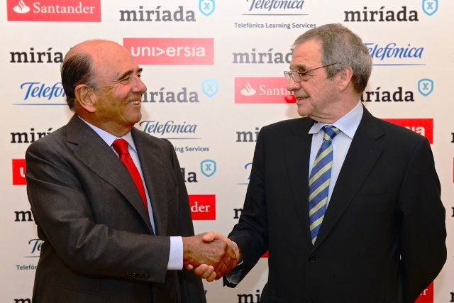 Telefónica y Banco Santander lazan plataforma de educación online MiríadaX