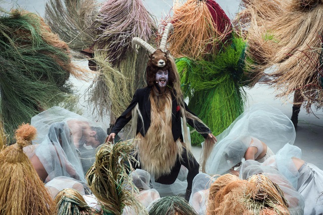 Artists perform during the opening show directed by german director Volker Hesse, on the opening day of the Gotthard rail tunnel, the longest tunnel in the world, at the fairground at the southern portal in Pollegio, Switzerland, Wednesday, June 1, 2016. The construction of the 57 kilometer long tunnel began in 1999, the breakthrough was in 2010. After the official opening on June 1, the commercial opperation will commence on December 2016. (KEYSTONE/Ti-Press/Gabriele Putzu)