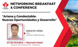 Networking Breakfast y Conference a cargo del Sr. Adolfo Vera, CEO de Southern Peaks Mining