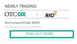 Rio2 Limited comienza a cotizar en OTCQX de EE.UU