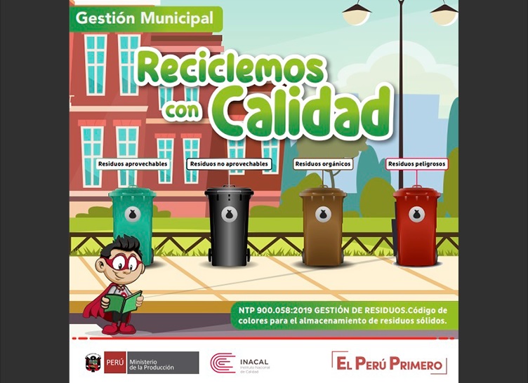 Se aprobó Norma Técnica Peruana para segregación de residuos por colores