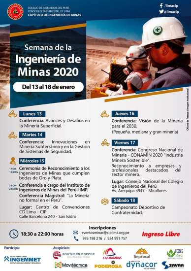 Día del Ingeniero de Minas: El CIP organizó semana de actividades con motivo de esta celebración