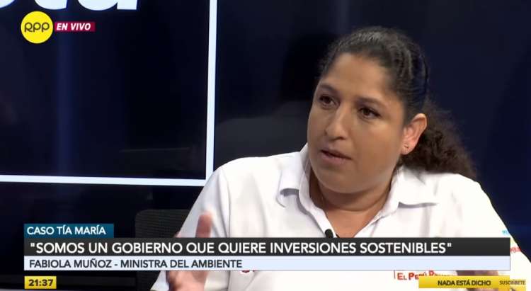 Fabiola Muñoz: «No están dadas las condiciones sociales para sacar adelante Tía María» (Video)