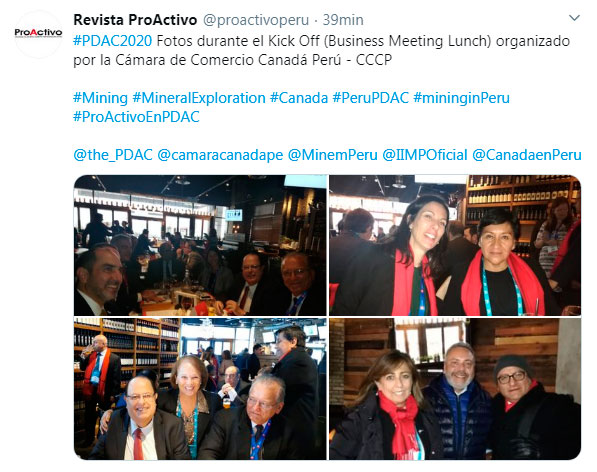 #PDAC2020 Fotos durante el Kick Off (Business Meeting Lunch) organizado por la Cámara de Comercio Canadá Perú - CCCP.