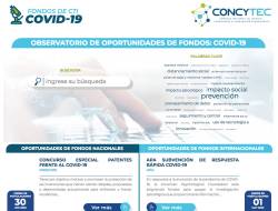 COVID-19: Concytec lanza observatorio de oportunidades de fondos nacionales e internacionales para investigadores y científicos
