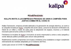 #VivaElPerúUnido: Kallpa Generación invita a empresas a sumarse a iniciativa