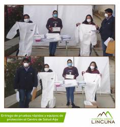 Compañía Minera Lincuna entrega kits de pruebas rápidas al Centro de Salud Aija