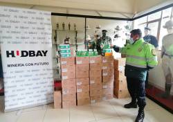 Hudbay Perú dona implementos de bioseguridad y pruebas rápidas a la Policía Nacional del Perú