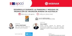 Webinar "Desarrollo durante la pandemia y medidas de promoción de inversión minera en Australia"