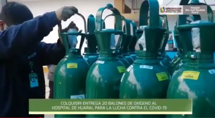 Minera Colquisiri entrega 20 balones de oxígeno al Hospital de Huaral para la lucha contra el Covid-19 (Video)