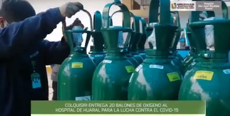 Minera Colquisiri entrega 20 balones de oxígeno al Hospital de Huaral para la lucha contra el Covid-19