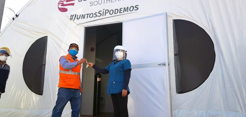 Southern Peru entregó carpas, camas hospitalarias y balones de oxígeno en Moquegua