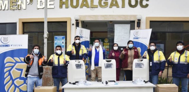 Gold Fields dona 5 concentradores de oxígeno a establecimientos de salud de Hualgayoc