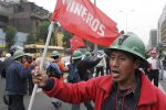 protesta de trabajadores mineros