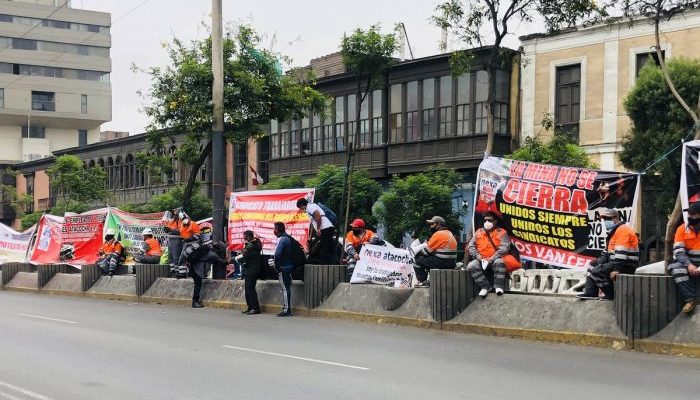 protesta de trabajadores mineros de Atacocha