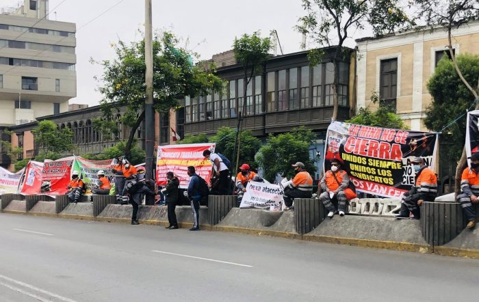 protesta de trabajadores mineros de Atacocha