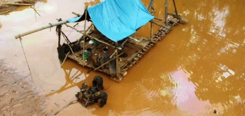 minería ilegal en el río Malinowski