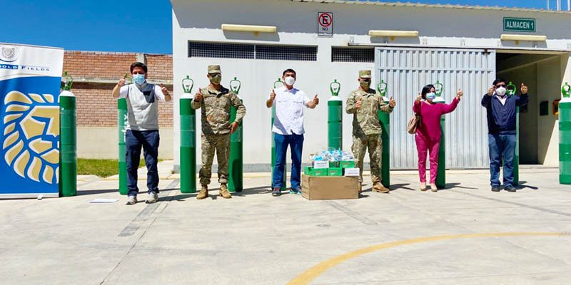 Gold Fields dona balones de oxígeno a “Cajamarca Respira” y al Ejército Peruano