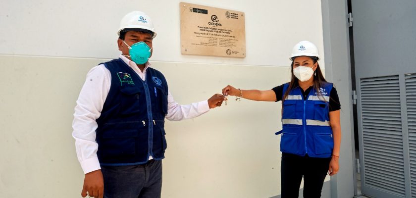 Planta de oxígeno implementada por la UNI en hospital de Chincha produce 48 balones al día
