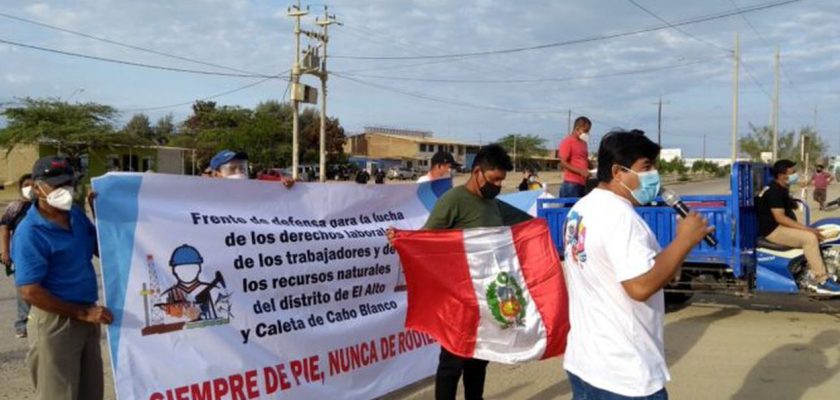 Ciudadanos de El Alto (Talara) protestan contra petrolera china CNPC