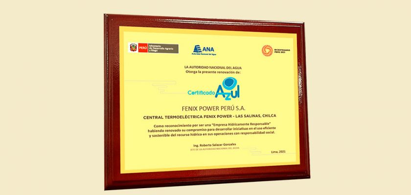 ANA renueva Certificado Azul a Fenix gracias a compromiso de eficiencia hídrica