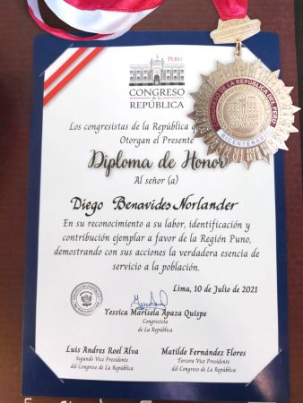 Diploma Congreso de la Republica 2021