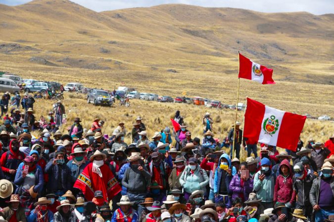 dirigentes y comuneros del corredor minero en la provincia de Chumbivilcas, en Cusco