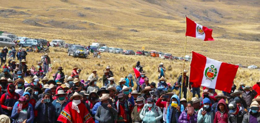 dirigentes y comuneros del corredor minero en la provincia de Chumbivilcas, en Cusco