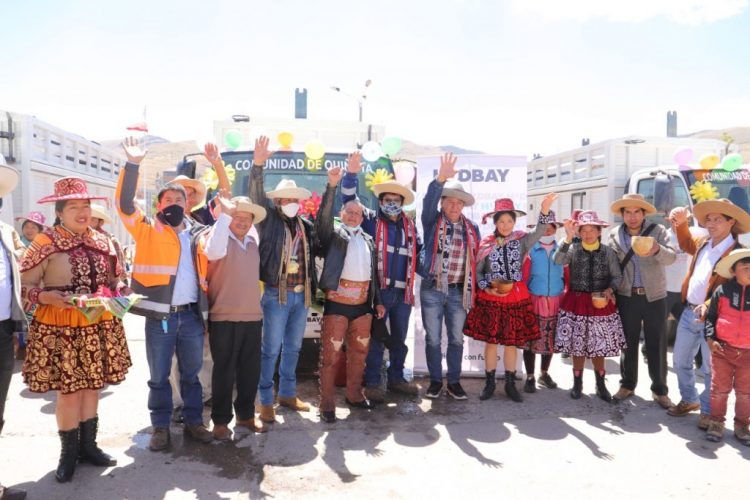 (Hudbay) Convenio Marco financia cuatro camiones para la producción agropecuaria en Quiñota