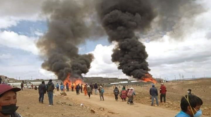 Violencia en las instalaciones mineras de Apumayo