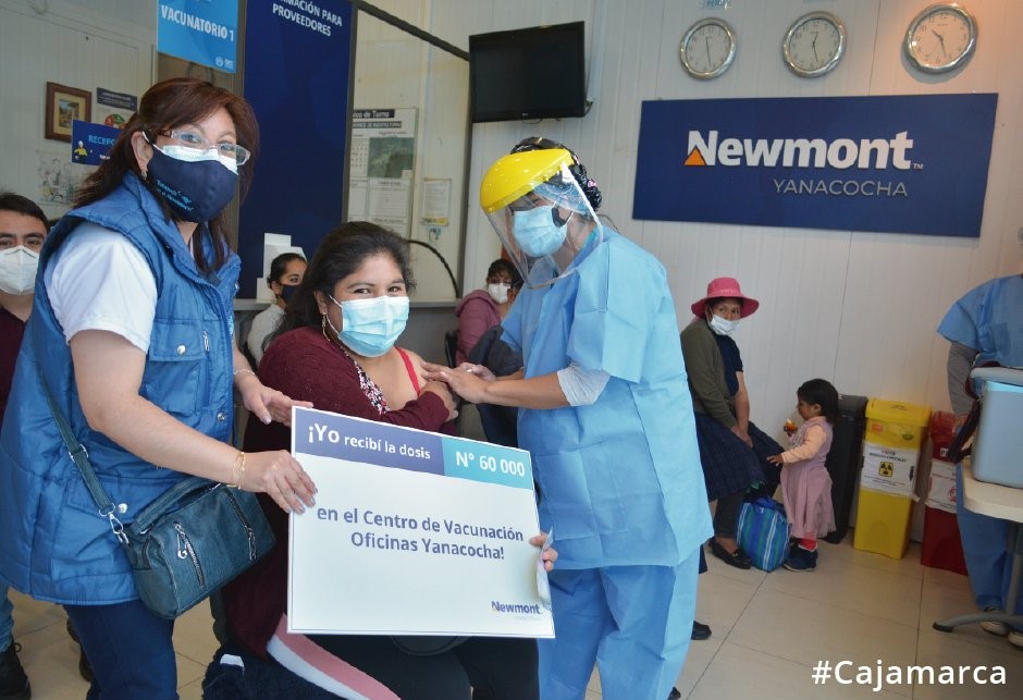 (Cajamarca) 60,000 dosis aplicadas en el Centro de Vacunación Oficinas Yanacocha