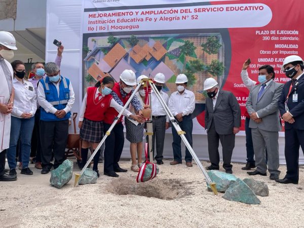 Minedu y Southern Perú colocan primera piedra del “Mejoramiento y ampliación de la I.E. Fe y Alegría N°52”