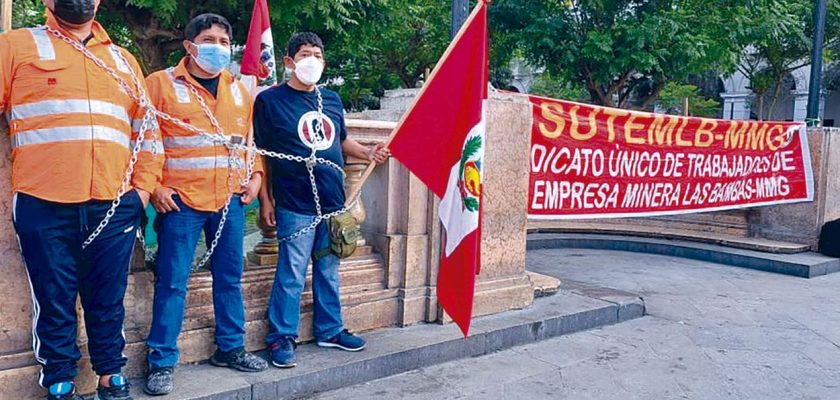 Trabajadores de Las Bambas en protesta