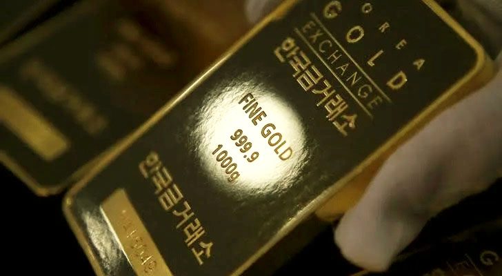 lingote de oro en el Korea Gold Exchange de Seúl