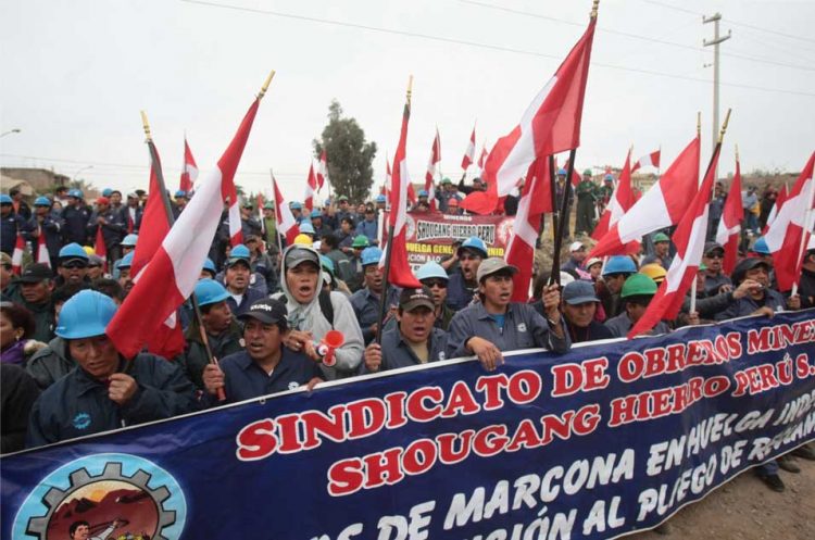 sindicato de obreros de la empresa minera Shougang Hierro Perú