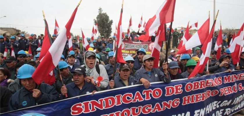 sindicato de obreros de la empresa minera Shougang Hierro Perú