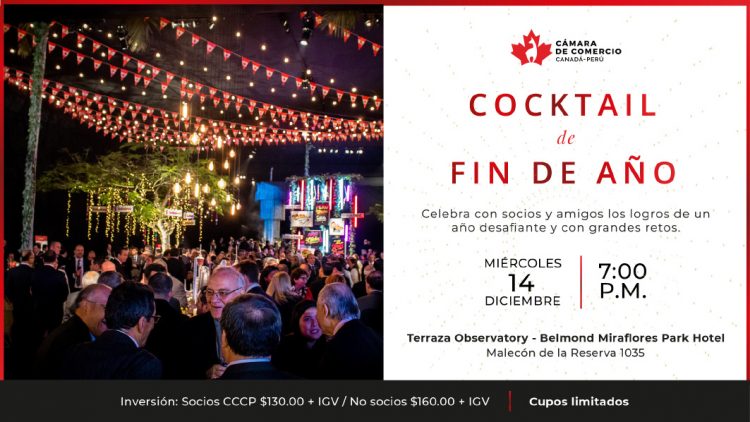 Cámara de Comercio Canadá Perú cocktail fin de año