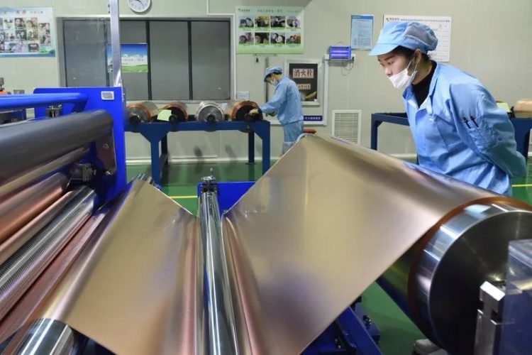 producción de láminas de cobre en China