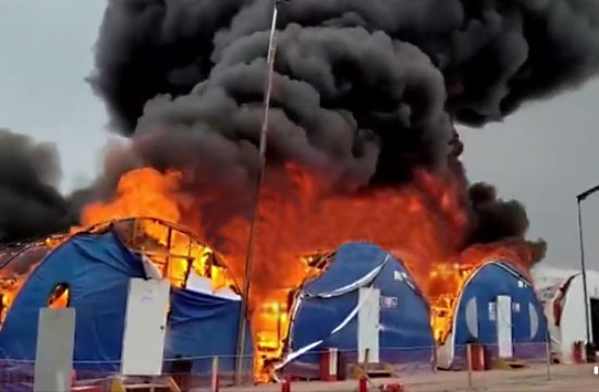 incendio en campamento de la empresa JJC (Southern Perú)