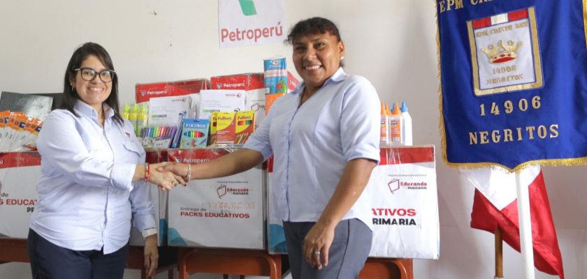 Petroperú entrega material educativo
