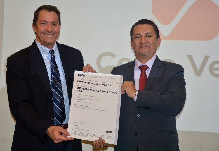 Cerro Verde obtiene certificación internacional ISO 37001